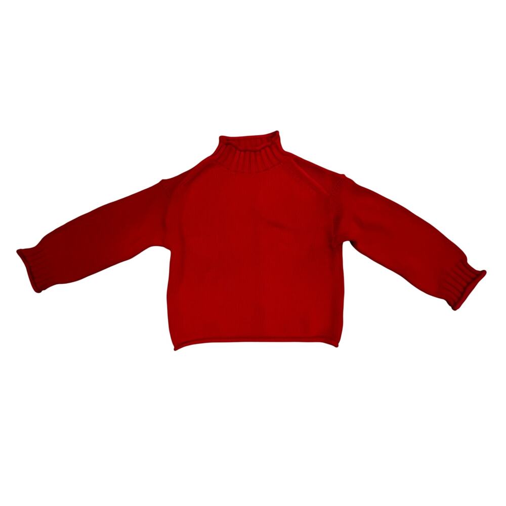 J.Crew Cozy Minimalist Womens Rollneck Cable Knit Sweater Red XXS - Picture 3 of 7